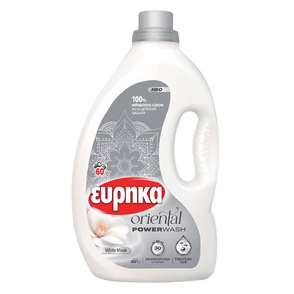 ΕΥΡΗΚΑ oriental υγρό απορρυπαντικό ρούχων white musk 60μεζ 2,4lt