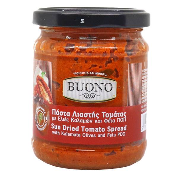 BUONO πάστα λιαστής ντομάτας με φέτα ποπ και ελιά 200gr
