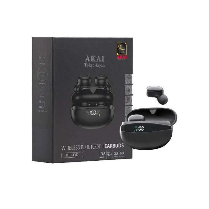 AKAI BTE-J350 Ασύρματα in-ear ακουστικά με ψηφιακή οθόνη LED, Bluetooth και Handsfree