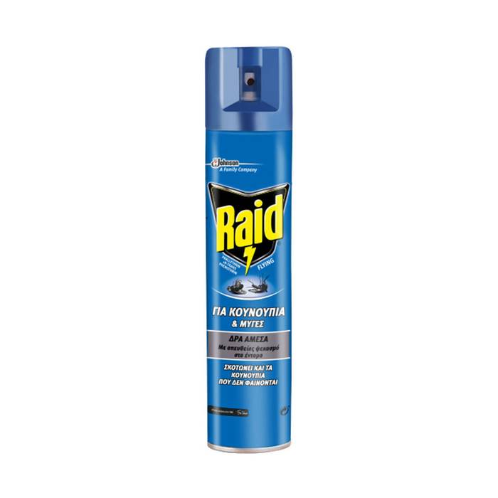 RAID εντομοκρόνο spray για μύγες και κουνούπια 300ml