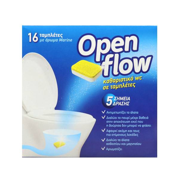 OPEN FLOW ταμπλέτες απόφραξης τουαλέτας 16x20gr