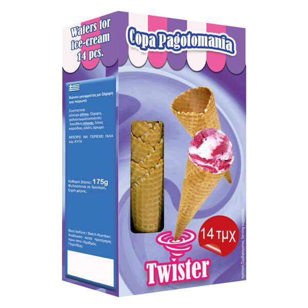 TWISTER κώνος παγωτού μπισκότο 14τεμ 175gr
