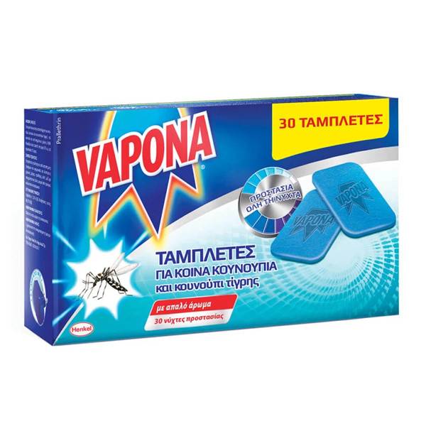 VAPONA εντομοαπωθητικές ταμπλέτες 30τεμ