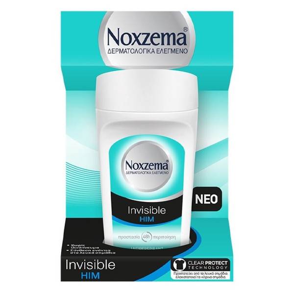 NOXZEMA αποσμητικό σώματος roll-on men invisible him 50ml