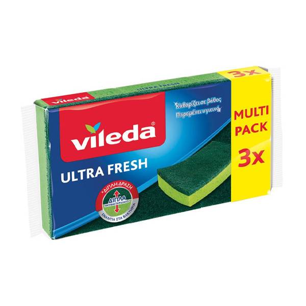 VILEDA σφουγγαράκι κουζίνας ultra fresh 3τεμ