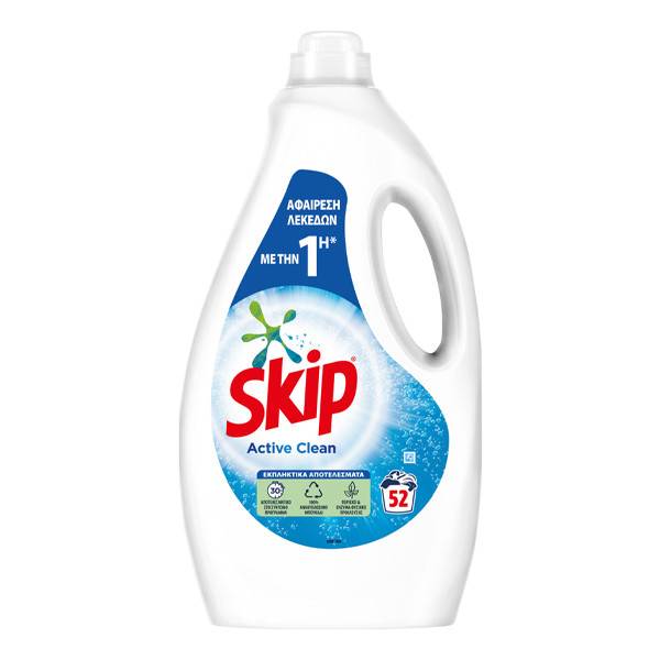 SKIP υγρό πλυντηρίου ρούχων Active Clean 52μεζ 2,6lt