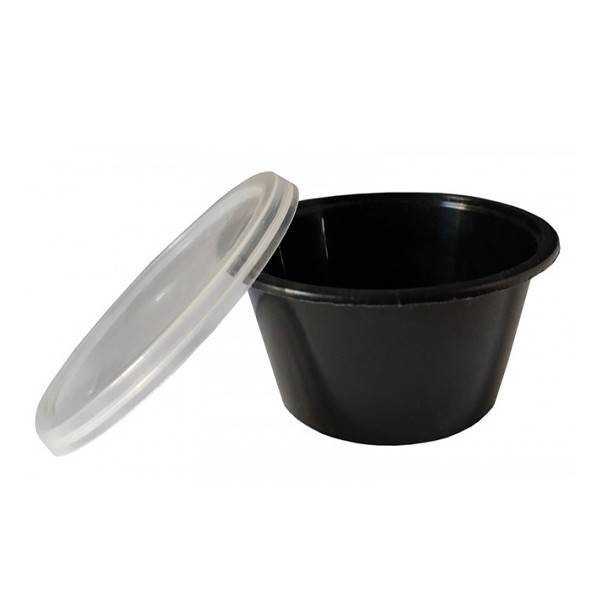 Σωσάκι με καπάκι μαύρο 4oz 100ml 50τεμ