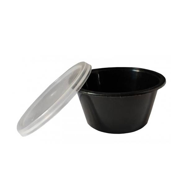 Σωσάκι με καπάκι μαύρο 2oz 60ml 50τεμ