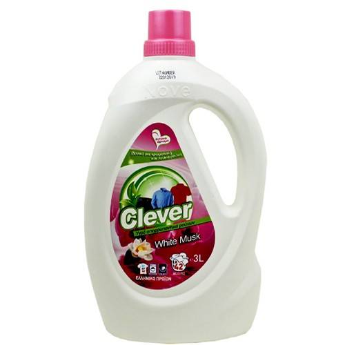 NOVEL Clever υγρό πλυντηρίου ρούχων White Musk 3lt