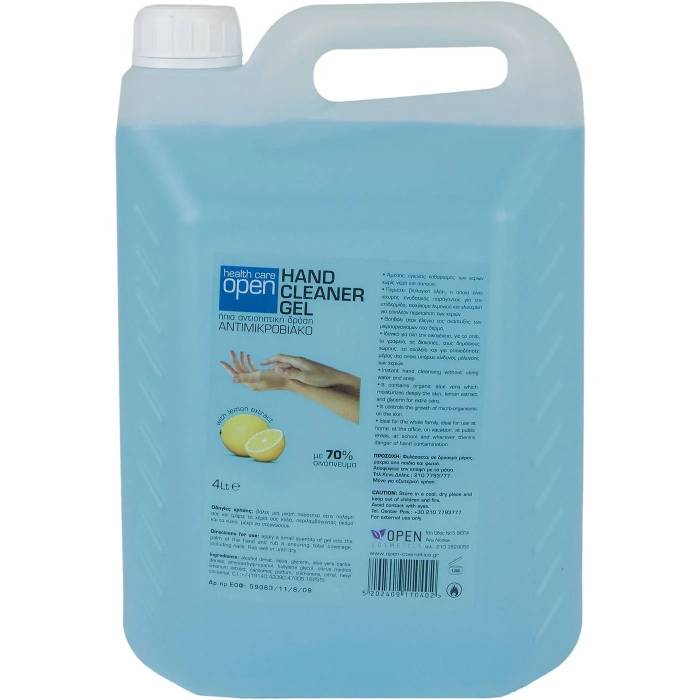 OPEN COSMETICS ήπιο αντισηπτικό gel χεριών 4lt