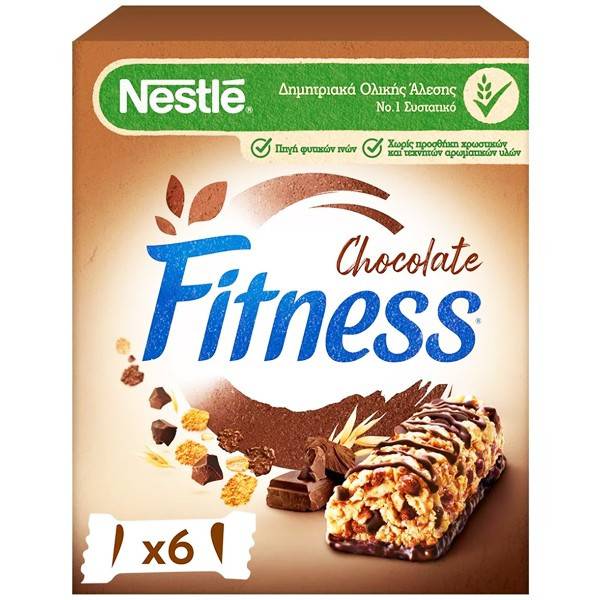 NESTLE μπάρες δημητριακών fitness με σοκολάτα γάλακτος 6x23,5gr