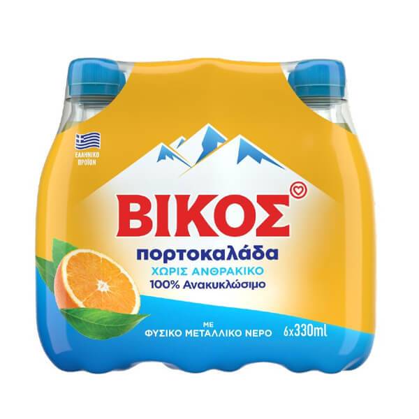 ΒΙΚΟΣ αναψυκτικό πορτοκαλάδα χωρίς ανθρακικό μπουκάλι 6x330ml