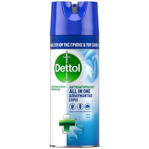 DETTOL υγρό απολυμαντικό spray all in one crisp linen 400ml