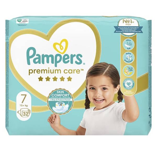PAMPERS premium care βρεφικές πάνες No7 15+kg 32τεμ