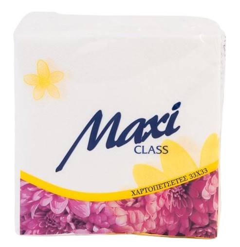 MAXI χαρτοπετσέτες με σχέδιο λουλούδι 33x33cm 80τεμ