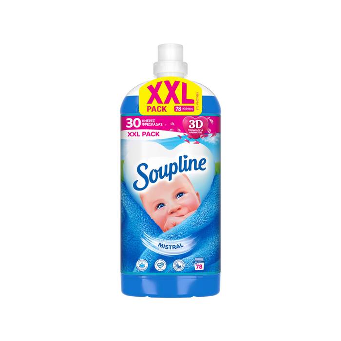 SOUPLINE συμπυκνωμένο μαλακτικό ρούχων mistral 78μεζ 1638ml