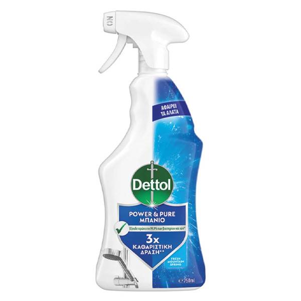 DETTOL υγρό καθαριστικό επιφανειών για το μπάνιο spray 750ml