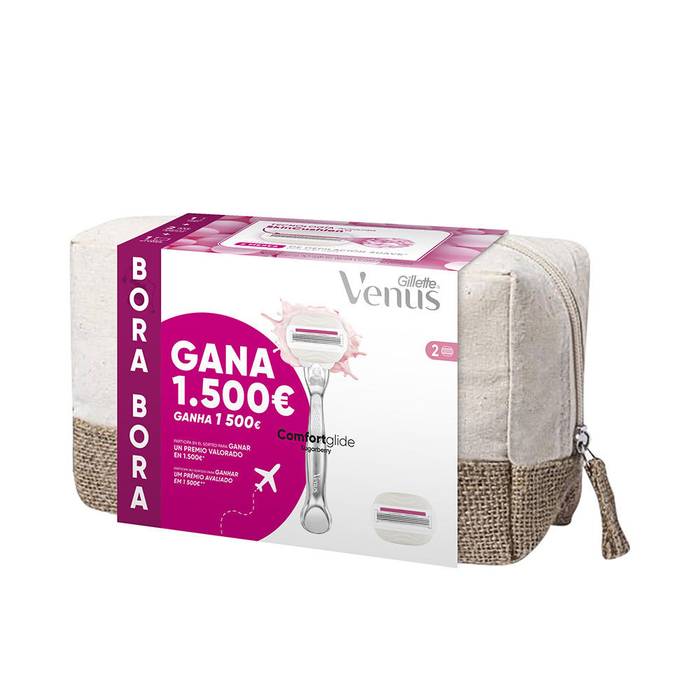 GILLETTE τσαντάκι ταξιδίου με ξυραφάκι venus comfortglide sugarberry scent και ανταλλακτικά 2τεμ