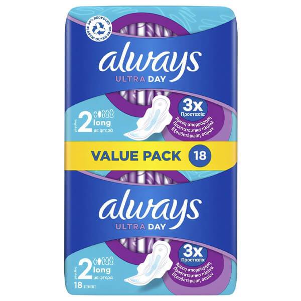 ALWAYS σερβιέτες Duo Long Plus 18τεμ