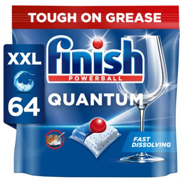FINISH ταμπλέτες πλυντηρίου πιάτων powerball quantum classic 64τεμ