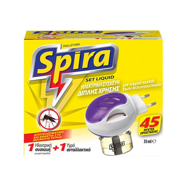 SPIRA yellow εντομοαπωθητική συσκευή με υγρό ανταλλακτικό