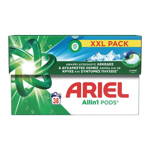 ARIEL κάψουλες πλυντηρίου ρούχων Alpine 38τεμ