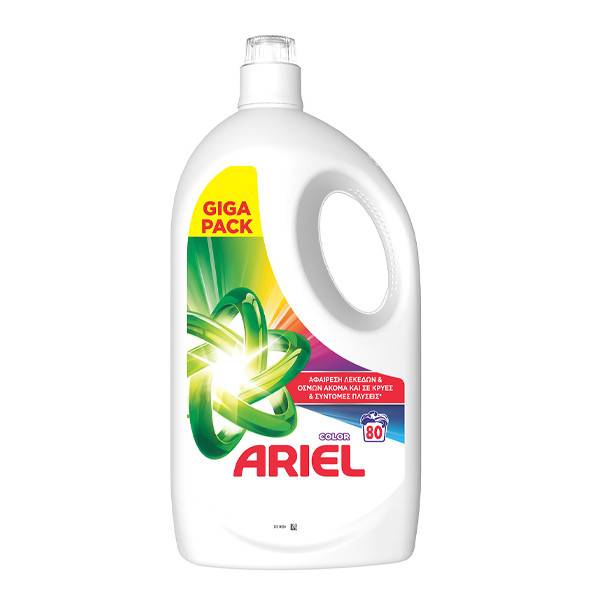 ARIEL υγρό πλυντηρίου ρούχων Color 80μεζ 3,6lt