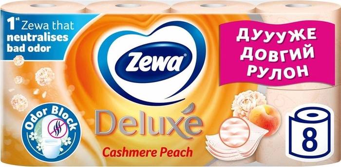 ZEWA deluxe χαρτί υγείας ροδάκινο 8τεμ