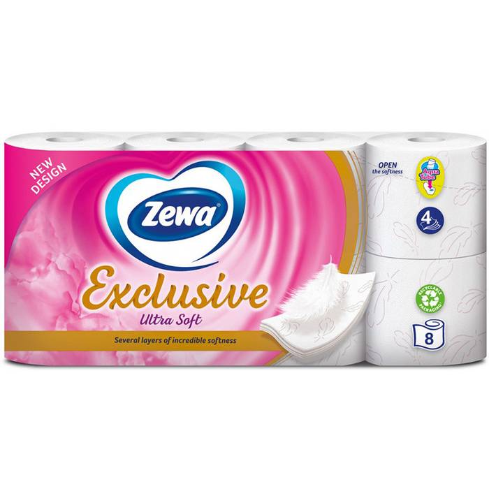ZEWA exclusive χαρτί υγείας 4φυλλο 8τεμ