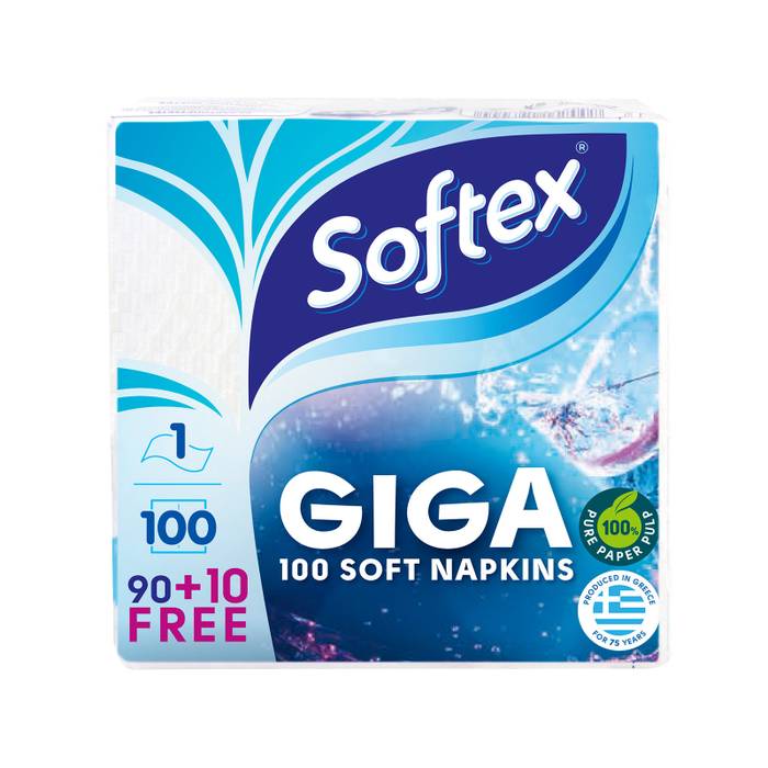 SOFTEX χαρτοπετσέτες giga λευκές 100τεμ