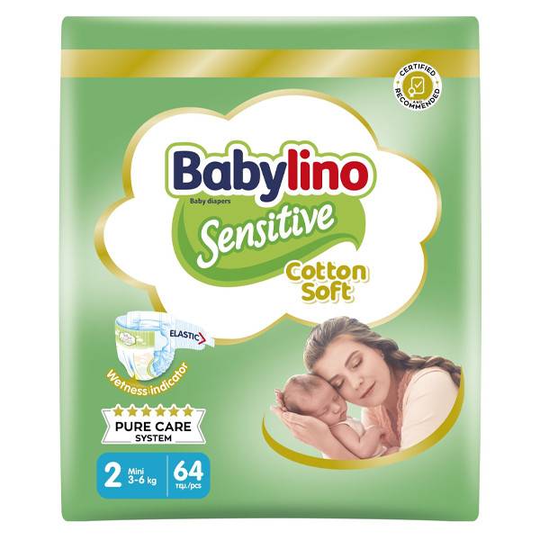 BABYLINO πάνες Sensitive mini No2 3-6kg 64τεμ
