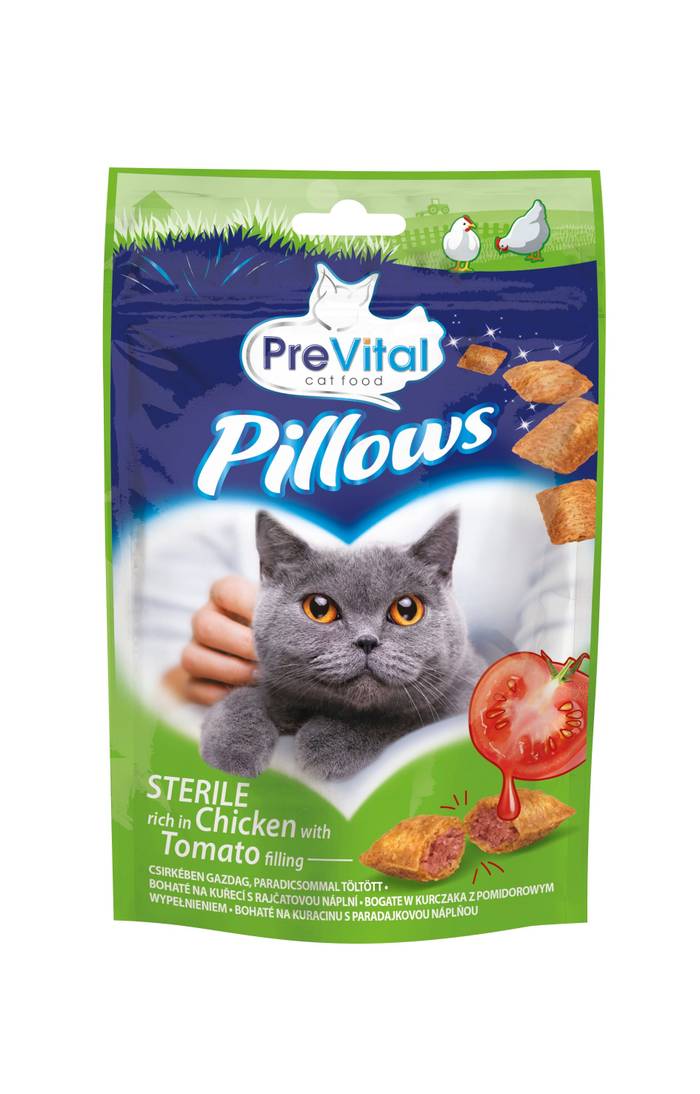PREVITAL σνακ για γάτες crisp mix μείγμα κοτόπουλο και ντομάτα 60gr