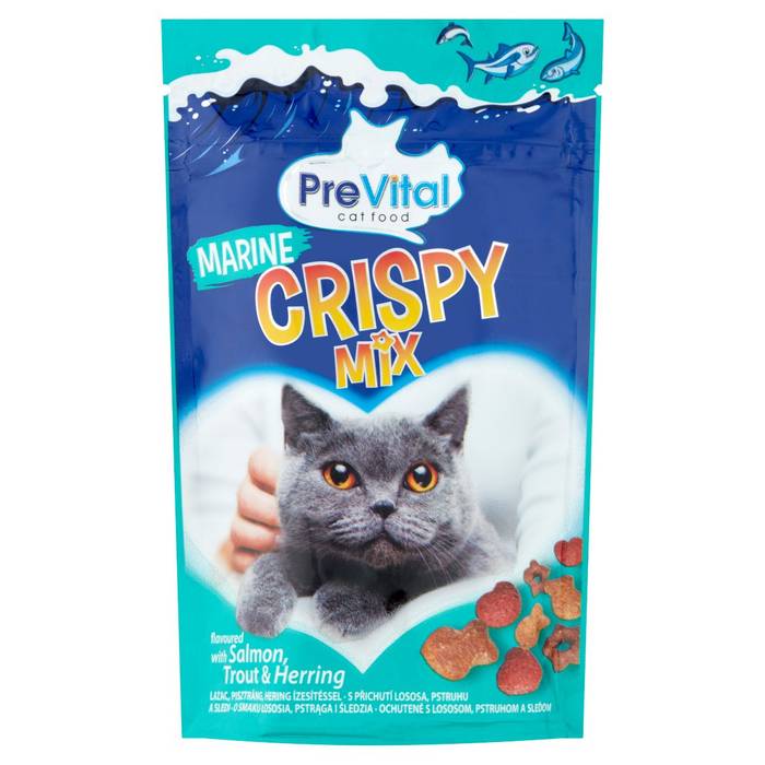 PREVITAL σνακ για γάτες crisp mix μείγμα ψαρικών 60gr