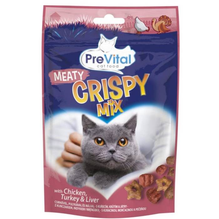 PREVITAL σνακ για γάτες crisp mix μείγμα κρεατικών 60gr
