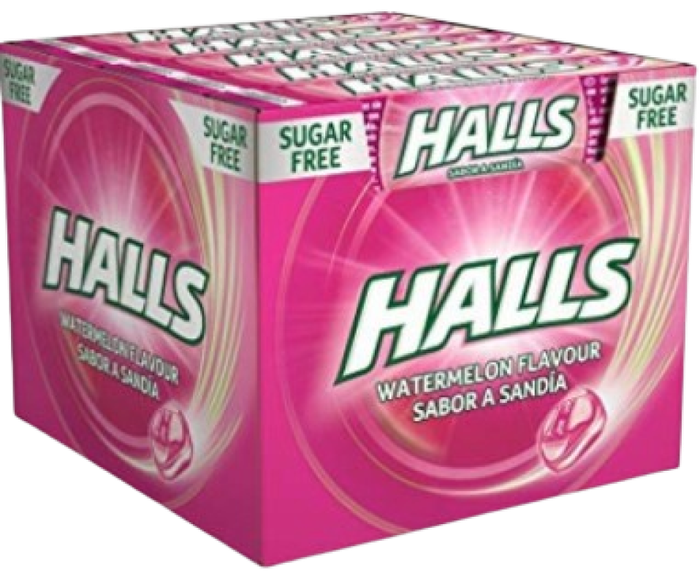 HALLS καραμέλες καρπούζι χωρίς ζάχαρη 20x32gr