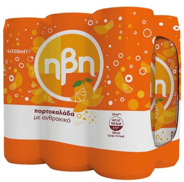 ΗΒΗ αναψυκτικό πορτοκαλάδα 6x330ml