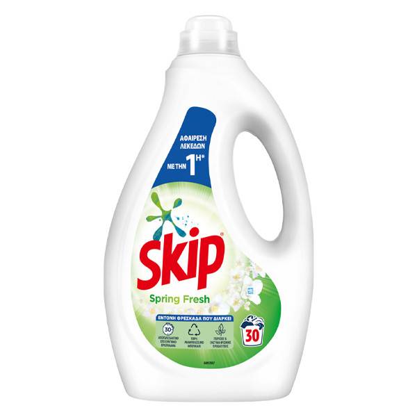 SKIP υγρό πλυντηρίου ρούχων Spring Fresh 30μεζ 1,5lt