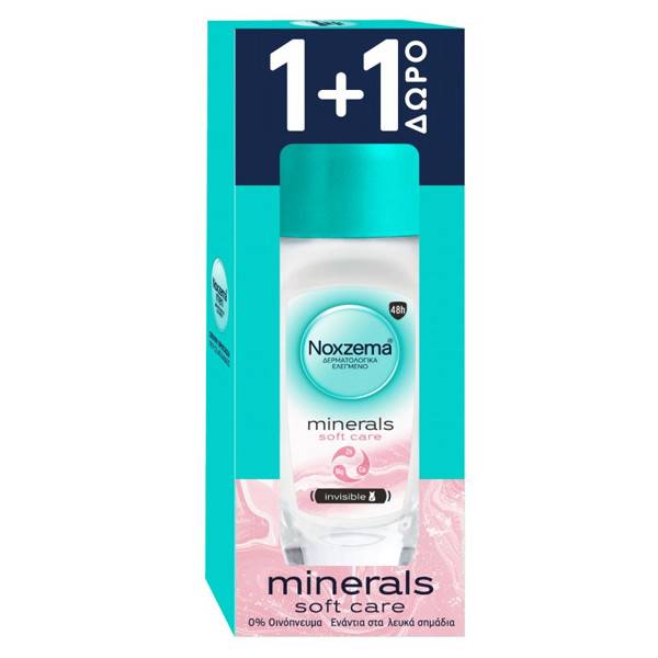 NOXZEMA αποσμητικό σώματος roll-on minerals soft care 2x50ml