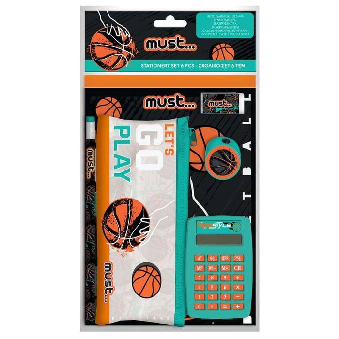 ΔΙΑΚΑΚΗΣ σχολικό σετ με κουμπιουτεράκι basketball 6τεμ