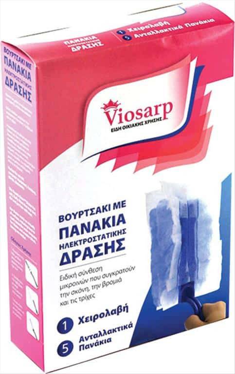 VIOSARP ξεσκονιστήρι με λαβή και ανταλλακτικά πανάκια 5τεμ