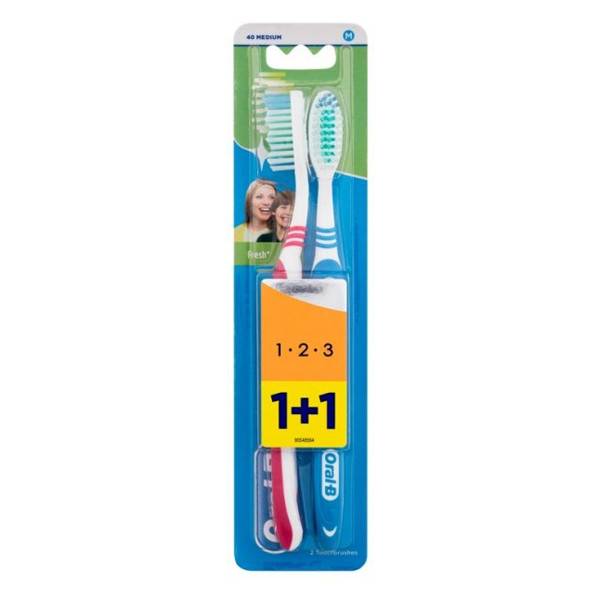 ORAL-B οδοντόβουρτσα 1-2-3 μέτρια 2τεμ