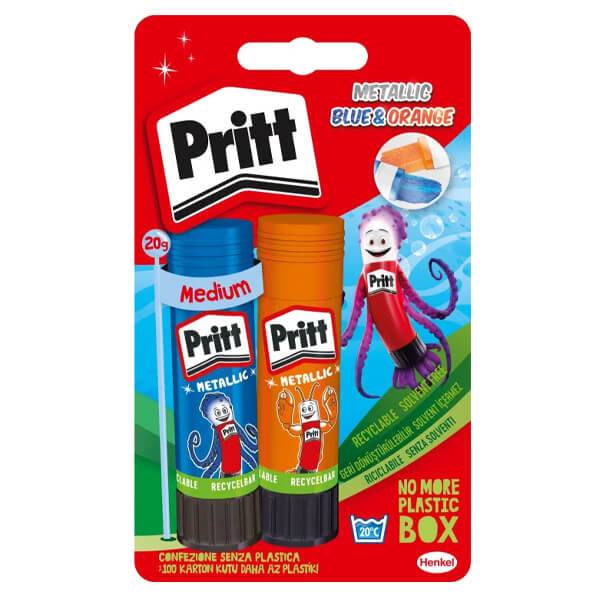 PRITT κόλλα stick metallic blue και orange 2x20gr