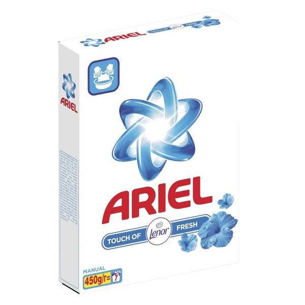 ARIEL σκόνη πλυσίματος ρούχων χειρός touch of Lenor 450gr