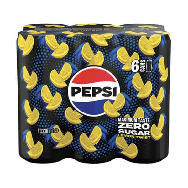 PEPSI twist zero αναψυκτικό cola με λεμόνι 6x330ml