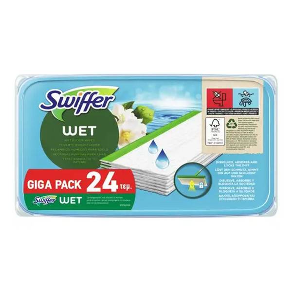 SWIFFER υγρά ανταλλακτικά πανάκια για το πάτωμα 24τεμ