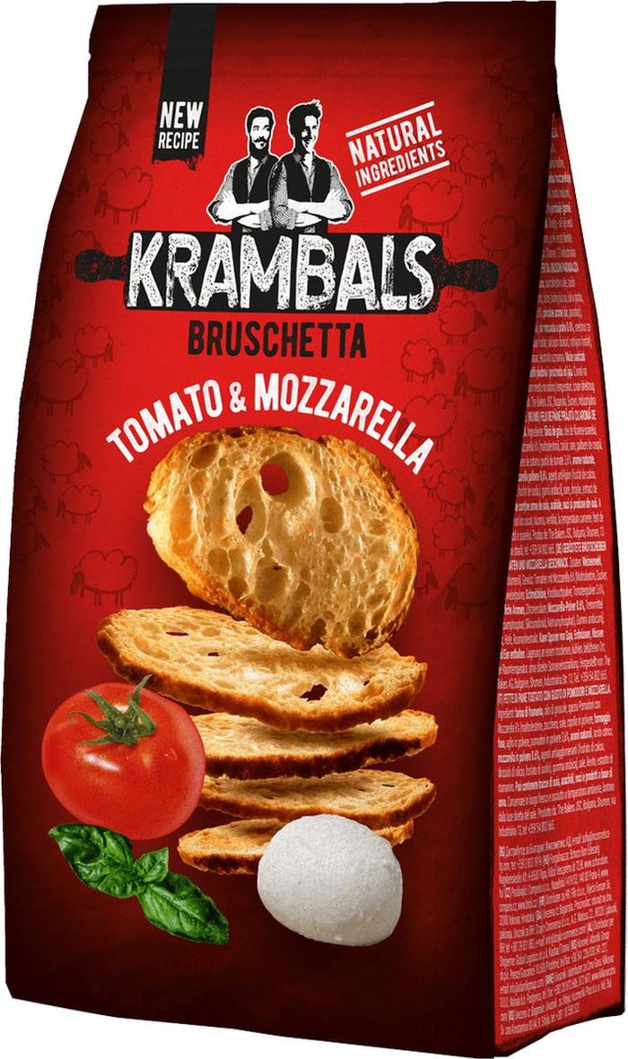 KRAMBALS bruschetta παξιμάδι με γεύση τομάτας και μοτσαρέλας 70gr