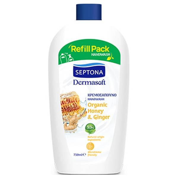 SEPTONA κρεμοσάπουνο dermasoft μέλι και τζίντζερ 750ml