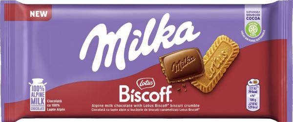 MILKA σοκολάτα lotus biscoff 90gr
