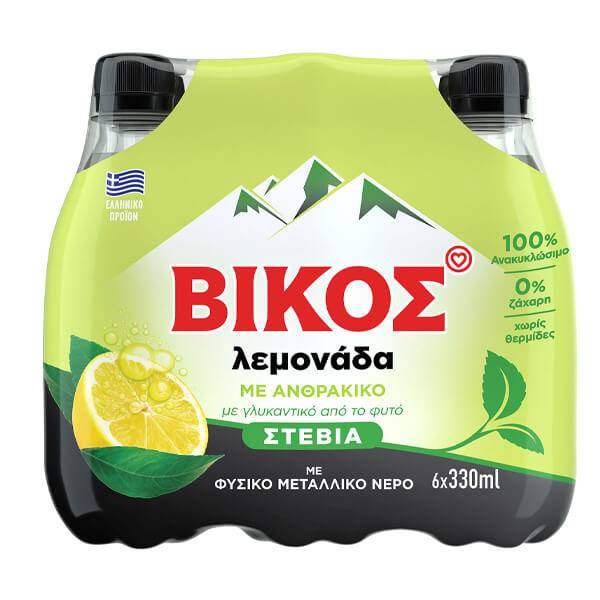 ΒΙΚΟΣ αναψυκτικό λεμονάδα με στέβια μπουκάλι 6x330ml