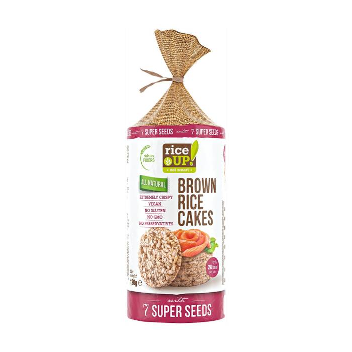 RICE UP ρυζογκοφρέτες ολικής με 7 σούπερ σπόρους 120gr